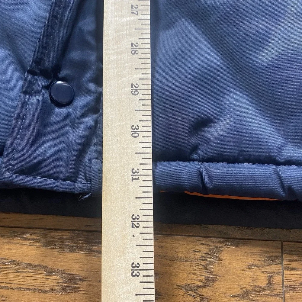 Vintage JCPenney Boys N-3B Parka Jacket Navy Blue Faux Fur Hood XL 18-20